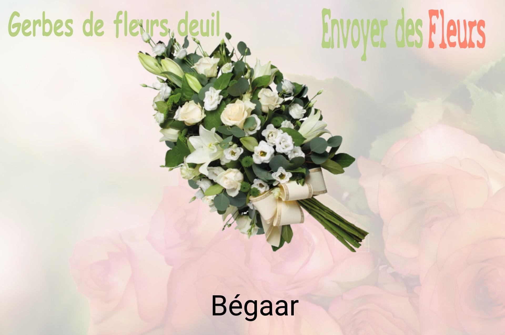 Gerbe de fleurs de deuil livrée à Bégaar